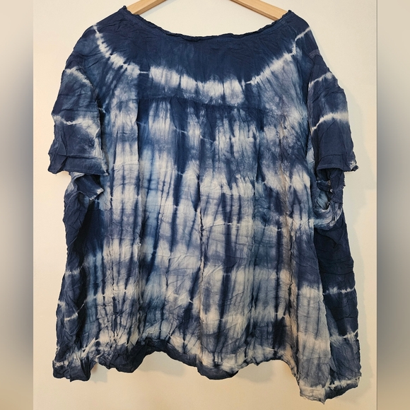 knox Rose Dye Blue Top 4X  NWT Blouse - Picture 2 of 9